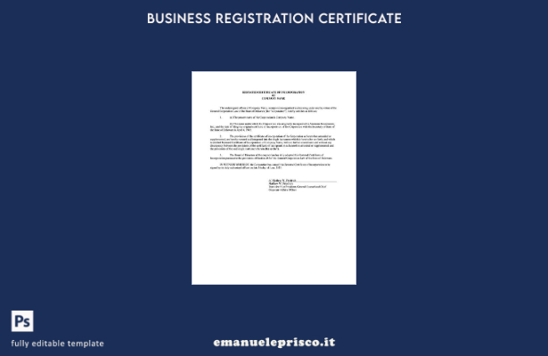 certificato di costituzione USA Delaware in stile verificato Modello Word e PDF